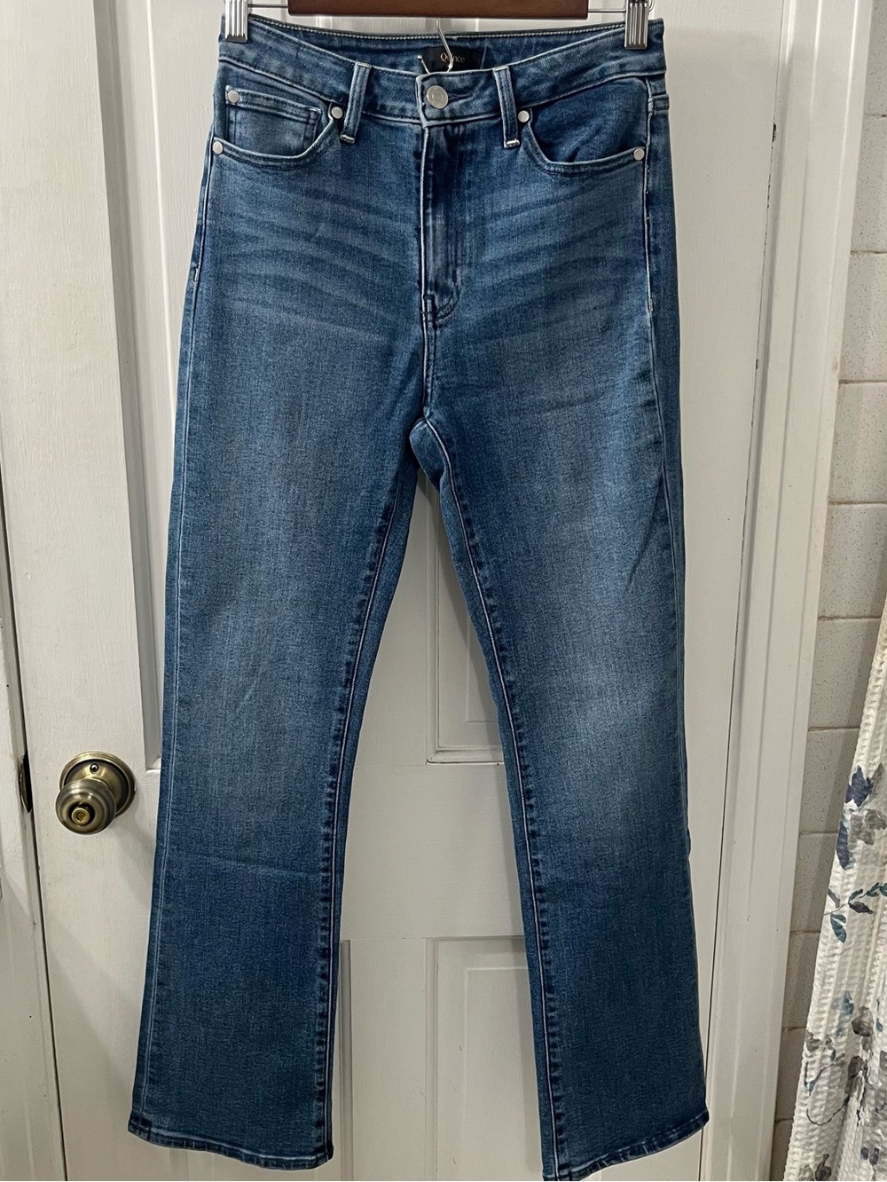 Quince Bella Stretch High Rise Kick Flare Jeans Seaside Blue Size 27 / 30